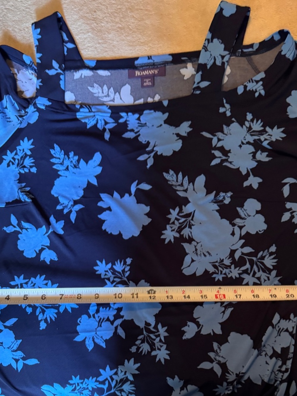 Roaman's Navy and Light Blue Floral Maxi Dress! Great for resort night out! - Picture 9 of 12
